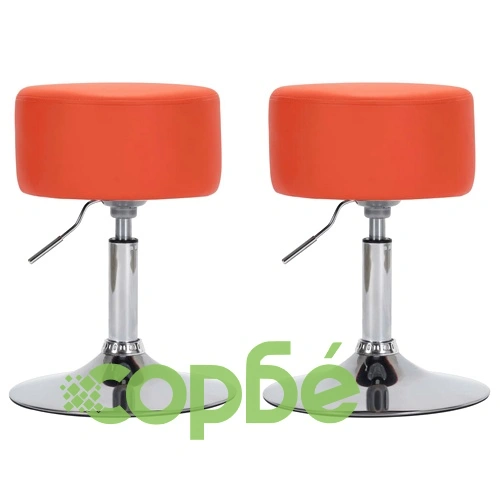 Бар табуретки, 2 бр, оранжеви, изкуствена кожа ➤ топ цена ➤ sorbe.bg