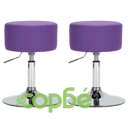 Бар табуретки, 2 бр, лилави, изкуствена кожа ➤ топ цена ➤ sorbe.bg