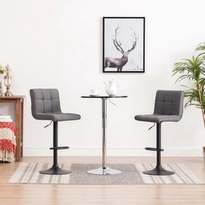 Бар табуретки, 2 бр, тъмносиви, текстил