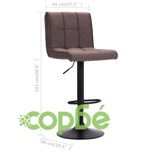 Бар табуретки, 2 бр, таупе, текстил ➤ топ цена ➤ sorbe.bg