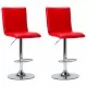 Бар столове, 2 бр, червени, изкуствена кожа