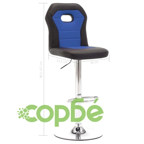 Бар табуретки, 2 бр, сини, изкуствена кожа ➤ топ цена ➤ sorbe.bg