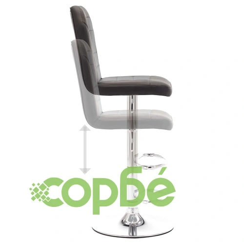 Бар табуретки, 2 бр, сиви, изкуствена кожа ➤ топ цена ➤ sorbe.bg