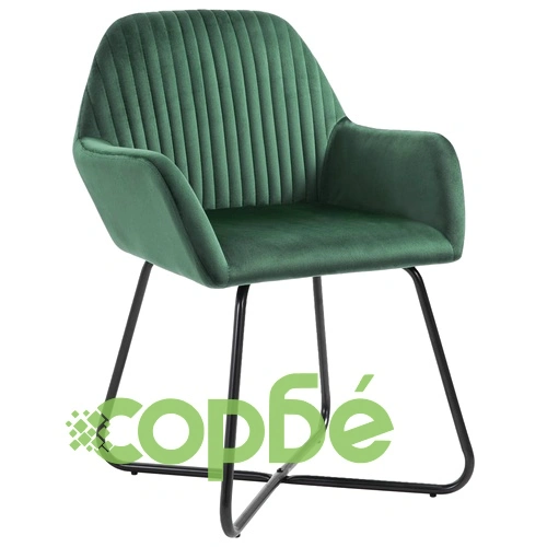 Трапезни столове, 2 бр, зелени, кадифе ➤ топ цена ➤ sorbe.bg