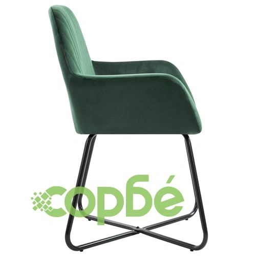 Трапезни столове, 2 бр, зелени, кадифе ➤ топ цена ➤ sorbe.bg