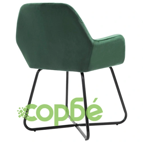 Трапезни столове, 2 бр, зелени, кадифе ➤ топ цена ➤ sorbe.bg