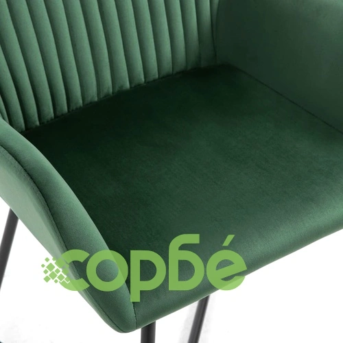 Трапезни столове, 2 бр, зелени, кадифе ➤ топ цена ➤ sorbe.bg