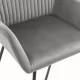 Трапезни столове, 2 бр, сиви, кадифе