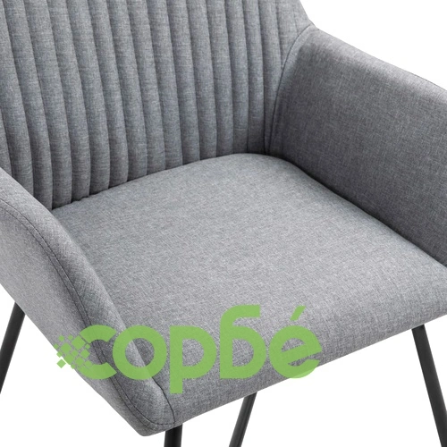 Трапезни столове, 2 бр, светлосиви, текстил ➤ топ цена ➤ sorbe.bg