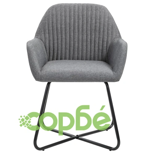 Трапезни столове, 2 бр, тъмносиви, текстил ➤ топ цена ➤ sorbe.bg