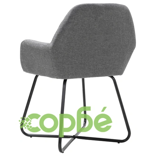 Трапезни столове, 2 бр, тъмносиви, текстил ➤ топ цена ➤ sorbe.bg