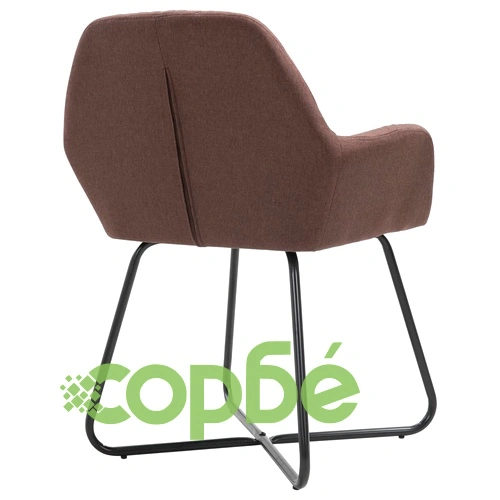 Трапезни столове, 2 бр, кафяви, текстил ➤ топ цена ➤ sorbe.bg