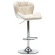 Бар табуретки, 2 бр, кремави, изкуствена кожа