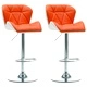Бар табуретки, 2 бр, оранжеви, изкуствена кожа