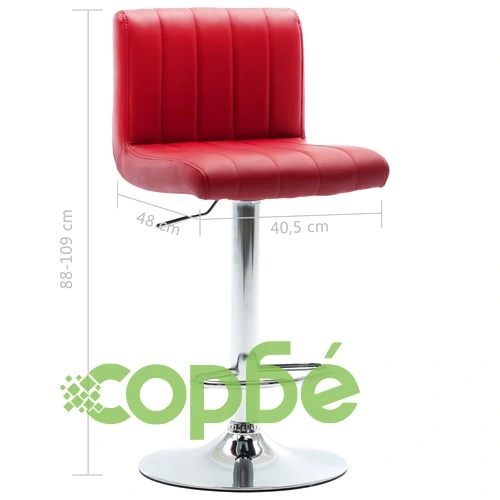 Бар табуретка, виненочервена, изкуствена кожа ➤ топ цена ➤ sorbe.bg