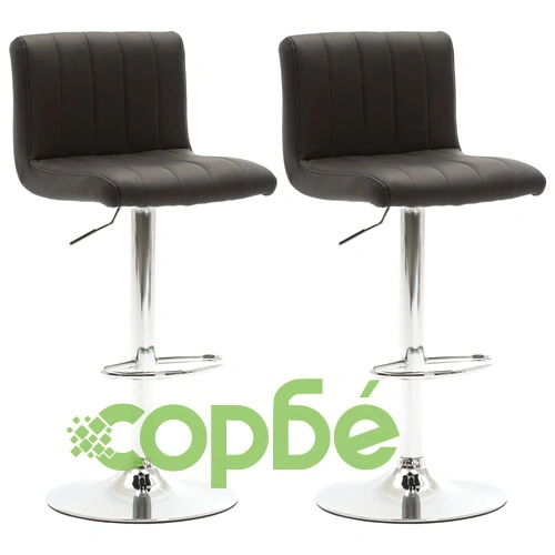 Бар табуретки, 2 бр, черни, изкуствена кожа ➤ топ цена ➤ sorbe.bg