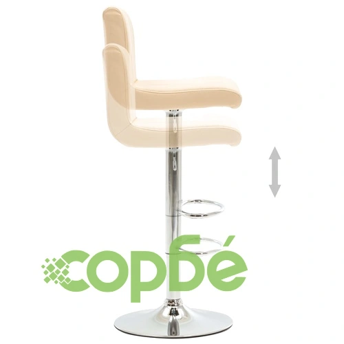 Бар табуретки, 2 бр, кремави, изкуствена кожа ➤ топ цена ➤ sorbe.bg