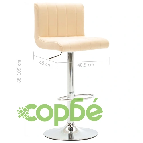 Бар табуретки, 2 бр, кремави, изкуствена кожа ➤ топ цена ➤ sorbe.bg