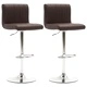 Бар табуретки, 2 бр, кафяви, изкуствена кожа