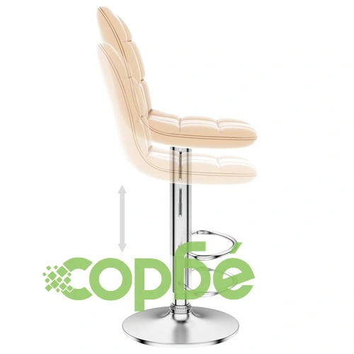 Бар табуретки, 2 бр, кремави, изкуствена кожа  ➤ топ цена ➤ sorbe.bg