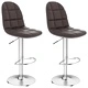 Бар табуретки, 2 бр, кафяви, изкуствена кожа 