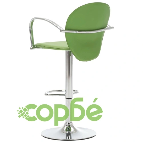 Бар табуретки с подлакътници, 2 бр, зелени, изкуствена кожа ➤ топ цена ➤ sorbe.bg