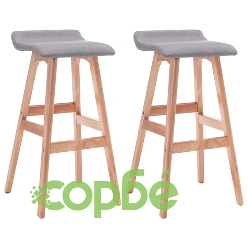 Бар столове, 2 бр, светлосиви, текстил ➤ топ цена ➤ sorbe.bg