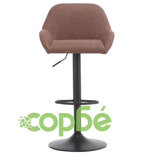 Бар стол с подлакътници, таупе, текстил ➤ топ цена ➤ sorbe.bg