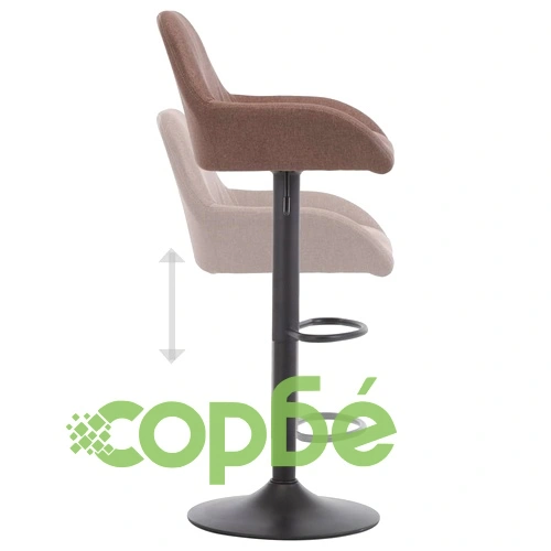 Бар стол с подлакътници, таупе, текстил ➤ топ цена ➤ sorbe.bg