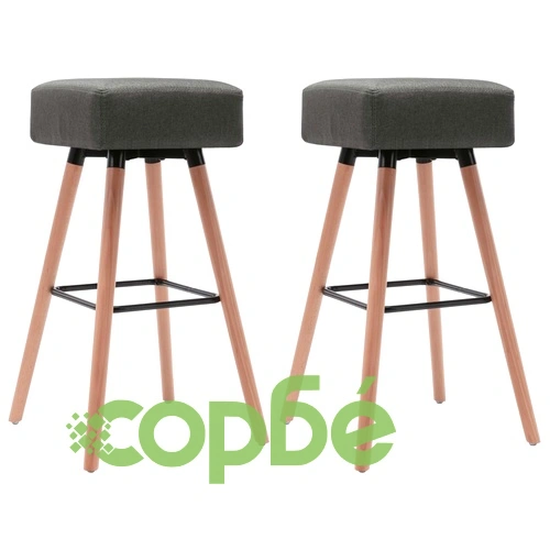 Бар табуретки, 2 бр, тъмносиви, текстил ➤ топ цена ➤ sorbe.bg