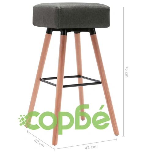 Бар табуретки, 2 бр, тъмносиви, текстил ➤ топ цена ➤ sorbe.bg