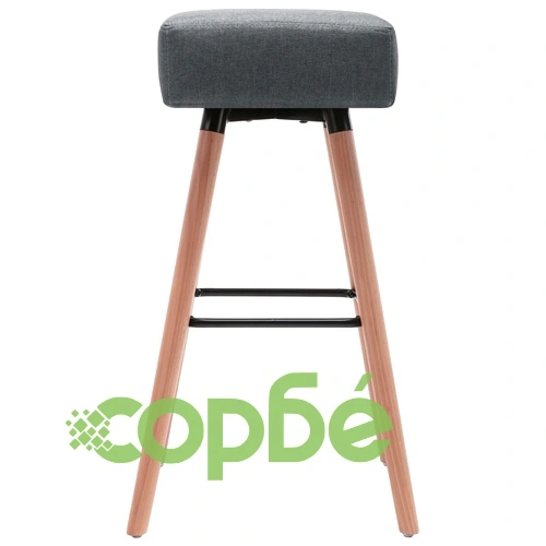 Бар табуретки, 2 бр, светлосиви, текстил ➤ топ цена ➤ sorbe.bg