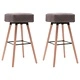 Бар табуретки, 2 бр, таупе, текстил