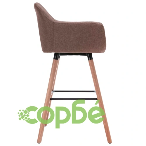 Бар стол с подлакътници, таупе, текстил ➤ топ цена ➤ sorbe.bg