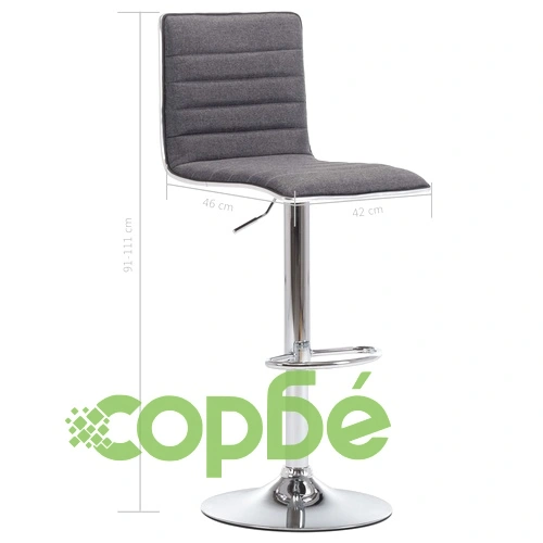 Бар табуретки, 2 бр, тъмносиви, текстил ➤ топ цена ➤ sorbe.bg