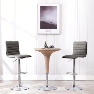 Бар табуретки, 2 бр, тъмносиви, текстил