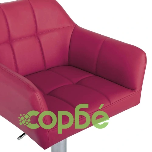 Бар стол с подлакътници, виненочервен, изкуствена кожа ➤ топ цена ➤ sorbe.bg