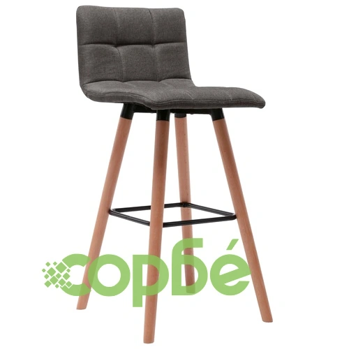 Бар табуретки, 2 бр, тъмносиви, текстил ➤ топ цена ➤ sorbe.bg