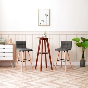 Бар табуретки, 2 бр, светлосиви, текстил