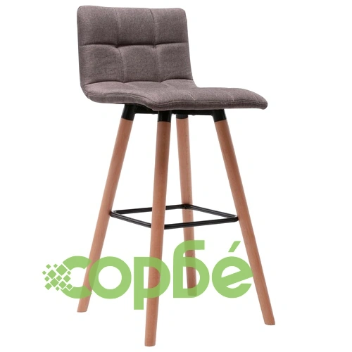 Бар табуретки, 2 бр, таупе, текстил ➤ топ цена ➤ sorbe.bg