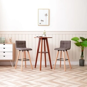 Бар табуретки, 2 бр, таупе, текстил