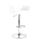 Бар табуретки, 2 бр, с подлакътници, бели, изкуствена кожа