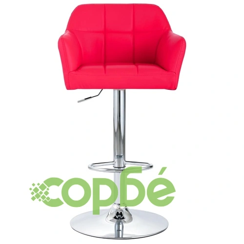 Бар табуретки, 2 бр, с подлакътници, червени, изкуствена кожа ➤ топ цена ➤ sorbe.bg