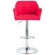 Бар табуретки, 2 бр, с подлакътници, червени, изкуствена кожа