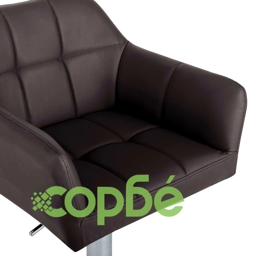 Бар табуретки, 2 бр, с подлакътници, кафяви, изкуствена кожа ➤ топ цена ➤ sorbe.bg