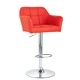 Бар табуретки, 2 бр, с подлакътници, оранжеви, изкуствена кожа