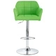 Бар табуретки, 2 бр, с подлакътници, зелени, изкуствена кожа