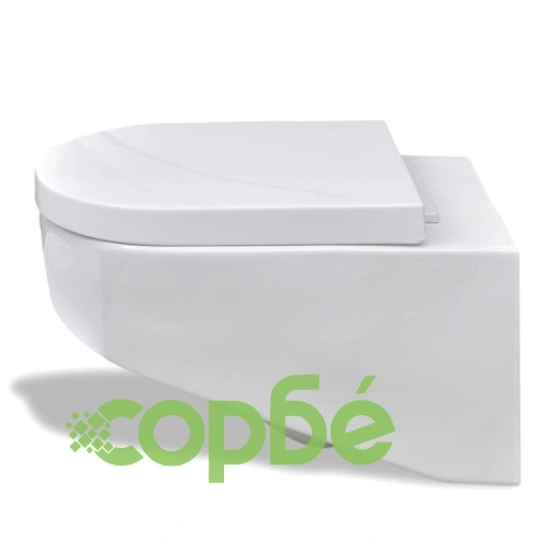 Конзолна тоалетна чиния, бяла, 55 х 35 х 33,5 см. и вградено казанче ➤ топ цена ➤ sorbe.bg