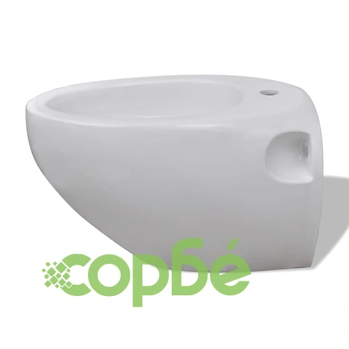 Луксозен комплект от тоалетна чиния за стена & биде, бяла керамика ➤ топ цена ➤ sorbe.bg