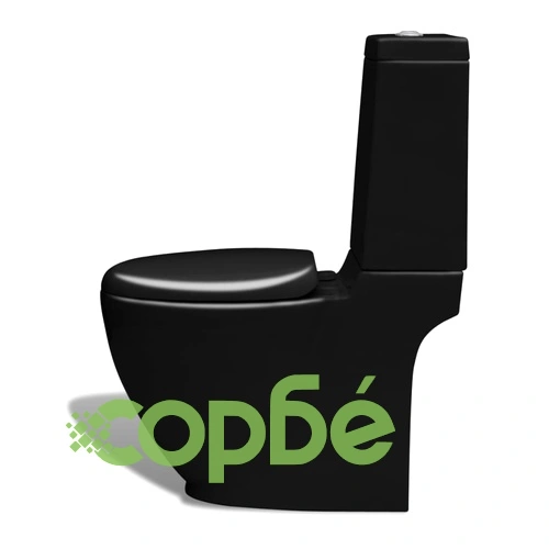 Комплект стояща тоалетна и биде, черна, керамика ➤ топ цена ➤ sorbe.bg